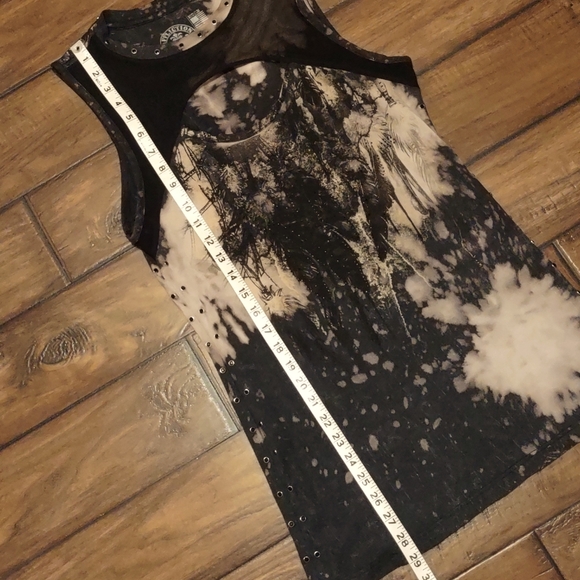 "Affliction" Sparkle With Mesh Sleeveless Top. Size M. - Picture 8 of 10
